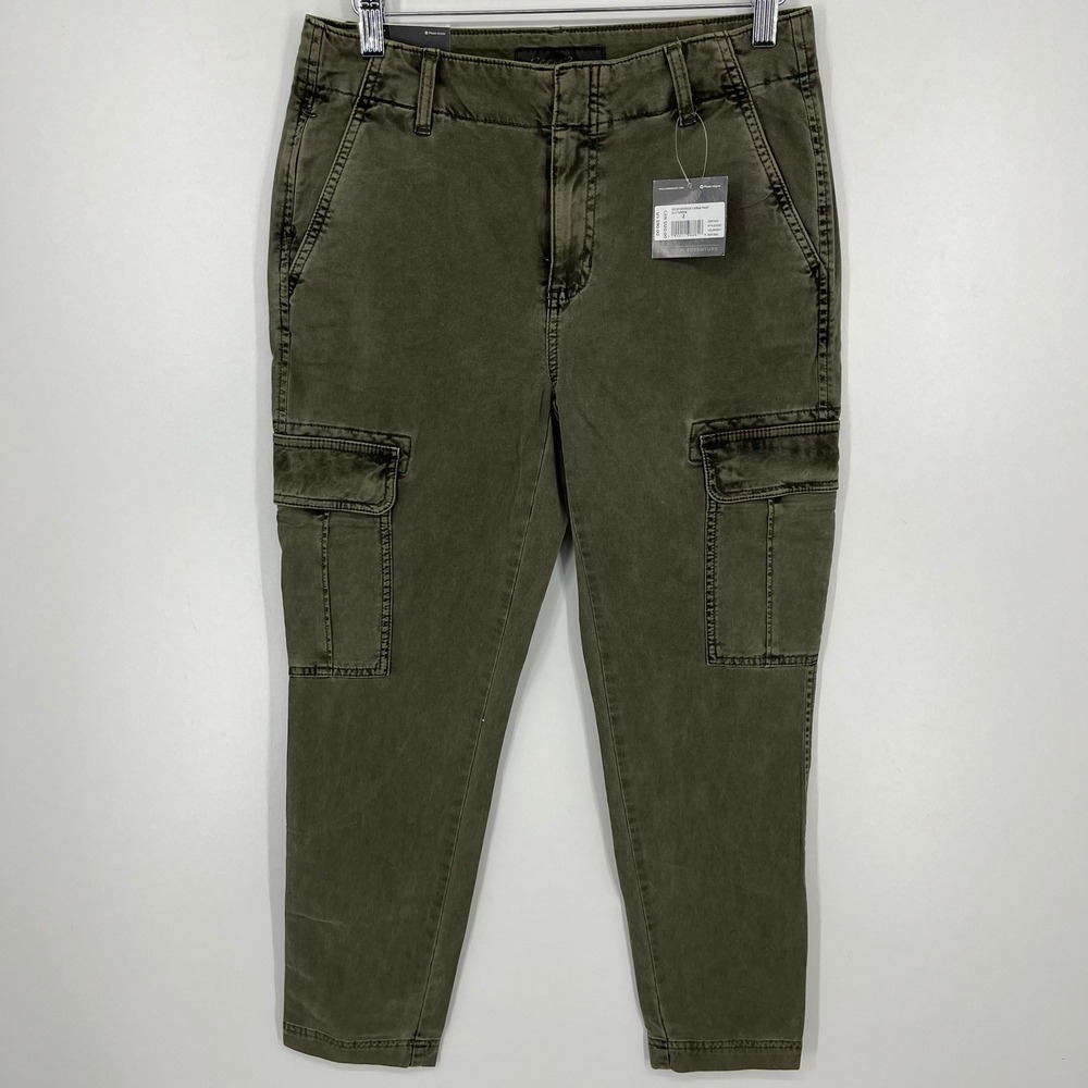 Eddie Bauer River Rock Cargo Pants Slat Green Slim Curvy Fit Womens 2 New‎ NWT